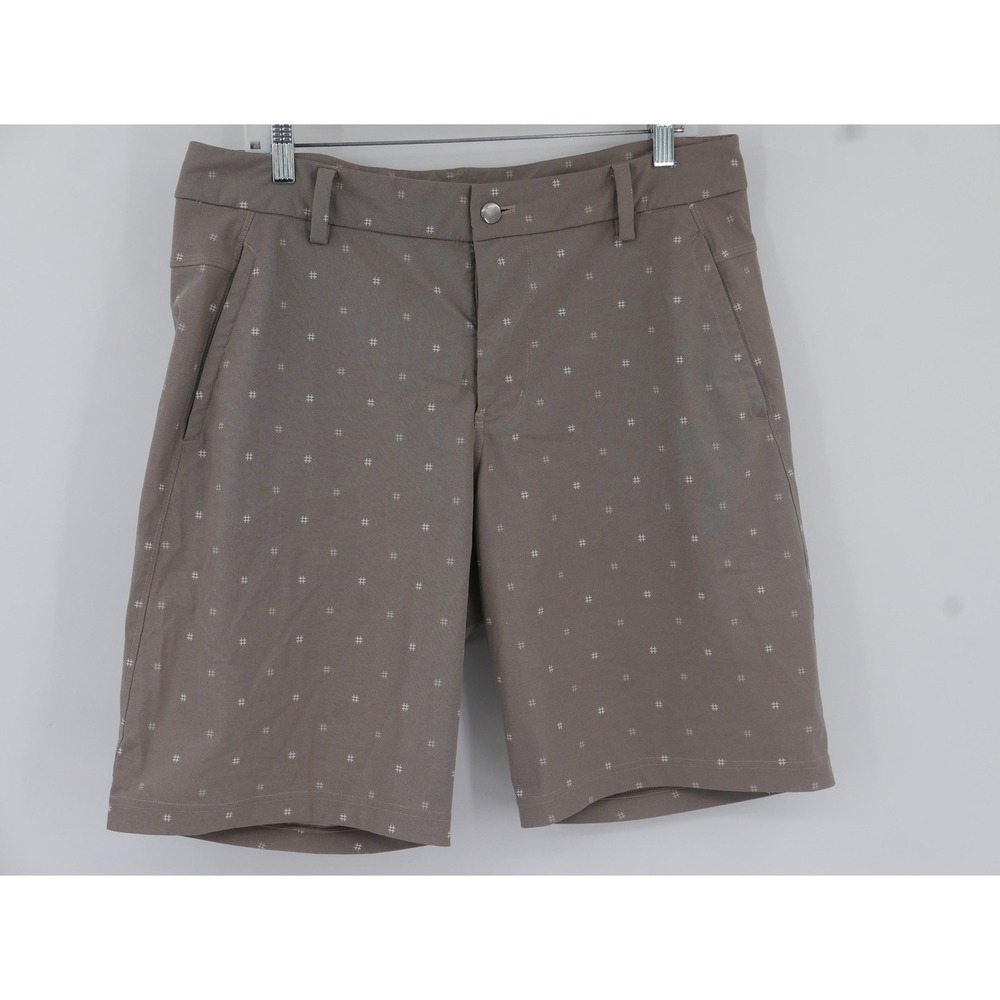 Lululemon Shorts Brown Geo Print Stretch Microfiber Chino Casual Men's 36